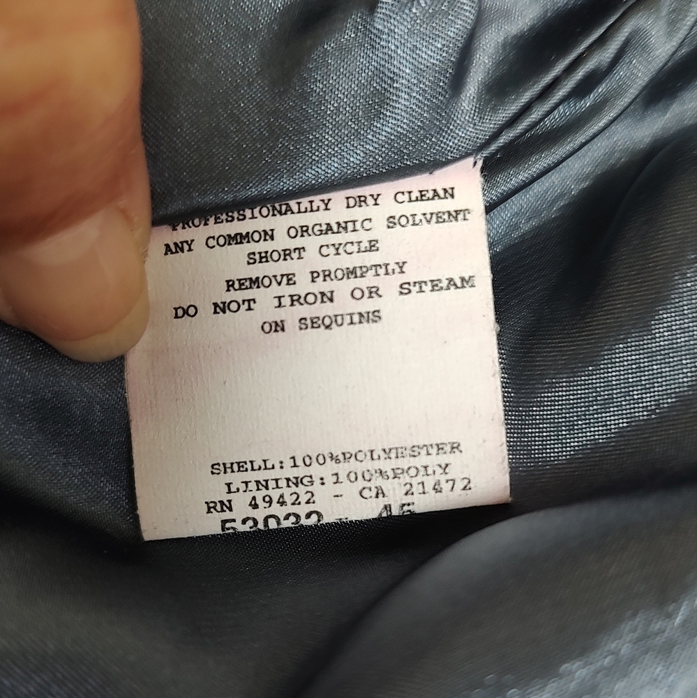 Jessica McClintock Midnight Blue Strapless Satin Sequin Dress - Picture 10 of 12